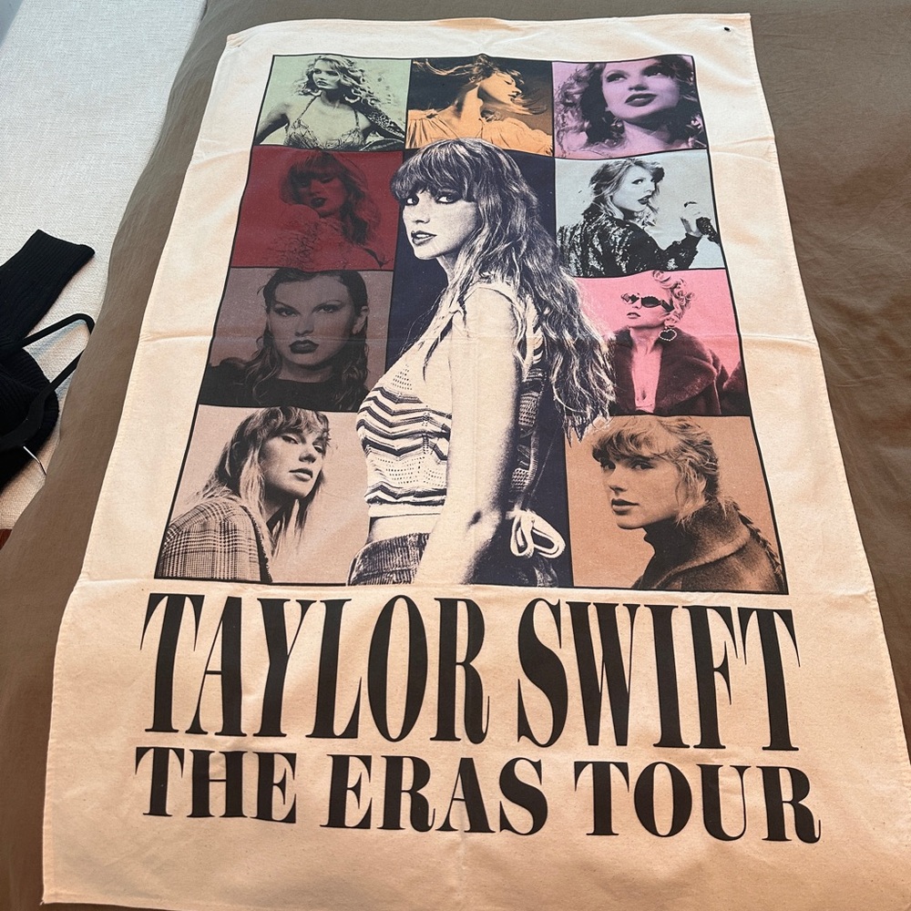 Taylor Swift The Eras Tour Tapestry - Black, Pink, Cream